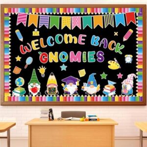 Konsait Back to School Bulletin Board Decorations, Gnomes Design, 62Pcs