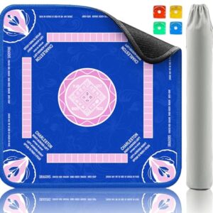 kuiemtiv Mahjong Mat, 32.4x32.4 Inch Water-Resistant Mah jongg Mat for Table with Carrying Bag & Dices, Noise Reduction Mah Jong Mat for Mahjong, Poker, Card, Dominoes, Board Games