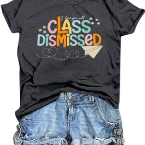Last Day of School Teacher Shirt Women Schools Out for Summer Teacher Graphic Tee School Teacher Top