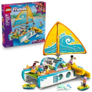 LEGO Friends Travel Boat Adventure Pretend Play Building Toy - Toy Boat Playset with Playful Dolphin Figurines and 4 Minidolls - Birthday Gift Idea for Girls and Boys, Ages 8 and Up - 42664