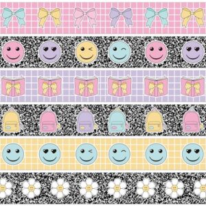 Lerheedi 60 Pcs 69 ft Pastel Composition Bulletin Board Border
