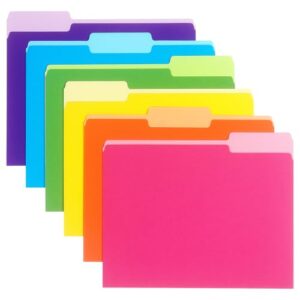 LONGKEY Colored File Folders, Manilla Folders 8.5x11, 6 PCS
