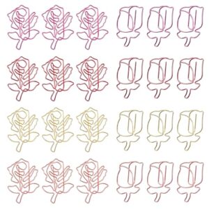 Luggspa 80 Pcs Fun Cute Flower Decorative Paper Clips Set (Flower Shape3)
