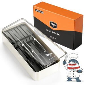MAD SHARK 2-in-1 Knife Drawer Organizer, Silverware Organizer with Lid