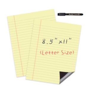 Magnetic Dry Erase Board – 8.5”x11” Reusable Lined Dry Erase List Board Pcs – Marker Included