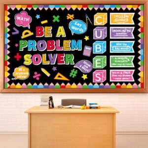 Math Bulletin Board Set Cubes Keywords Math Symbols Classroom Decorations Problem Solving Mathematics Paper Cutouts for Back to School Preschool Elementary Teacher Office Chalkboard Wall Door Supplies