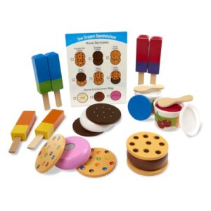 Melissa & Doug Frozen Treats Wooden Ice Cream Pretend Play Food Set