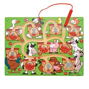 Melissa & Doug Magnetic Wand Number Maze - Wooden Puzzle Activity Learning Toys, Travel Activities for Kids, Magnetic Maze for Toddlers and Kids Ages 3+