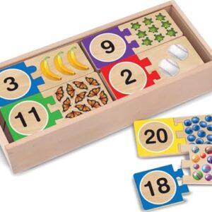 Melissa & Doug Self-Correcting Wooden Number Puzzles with Storage Box (40 pcs)