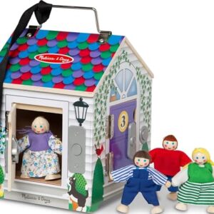 Melissa & Doug Take-Along Wooden Doorbell House with Locks & Keys