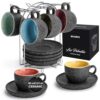 MIAMIO - Espresso Cup Set (2.7oz), Ceramic Espresso Mugs - Las Palmitas