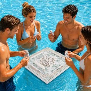 MinFyberd 19x19 Inches Mahjong Floating Game Table for Pool Adults Pool Games Tray for Mahjong Card Games Dominoes Poker Floater Tables for Indoor Outdoor Swimming Pool Hot Tub Lake(Green)