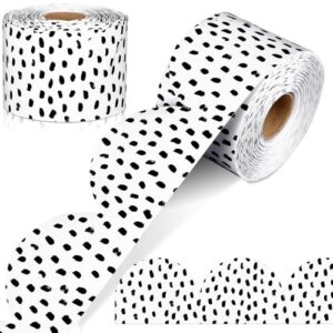 Mooliwe 65ft Black and White Polka Dots Bulletin Board Border for Classroom