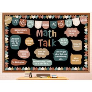 Mooliwe Math Talk Bulletin Board Set for Classroom Decorations