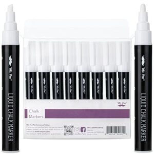 Mr. Pen- Chalk Markers, 8 Pack, White, 8 Labels, Chalkboard Markers