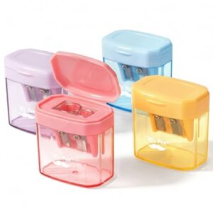 Mr. Pen- Manual Pencil Sharpener, 4 Pack, Colorful, Dual Holes | Compatible with Standard and Jumbo Pencils, Snap-on Lid, Colored Handheld Pencil Sharpener for Artists, Classroom