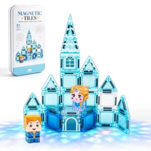 MYDOVA Mini Magnetic Tiles 30PCS Ice Castle Building Set for Kids Ages 3+