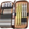 Nicpro 30PCS Art Mechanical Pencils Set in Leather Case-Gold