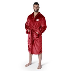 Northwest NFL Kansas City Chiefs Adult Unisex Silk Touch Bathrobe, Large/X-Large, Red, Officially Licensed Loungewear, Soft Plush Polyester
