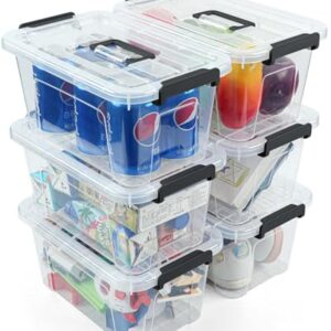 NUMIFUN 7Qt Clear Plastic Storage Bins with Lids,Transparent Design,6 Pack