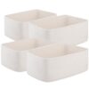 OIAHOMY 4 Pack Storage Baskets for Organizing, Small Bins for Shelves, Cute Decorative Storage Bins, Organizer Baskets for Gifts Empty,13''Lx8.7''Wx5.1''H, White