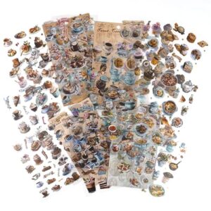 OKUPAN 400PCS Food Stickers for Journaling & Scrapbooking – Coffee, Dessert, Donut, Cookie, Bread, Ice Cream & Hotpot Stickers for Planners, DIY, Cards & Junk Journals