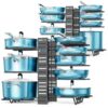 ORDORA Pots and Pans Organizer Under Cabinet 16.6" 8-Tier Adjustable 2-Pack