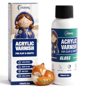 OSBANG 100ML Air Dry Clay Glaze, High Gloss Air Dry Clay Varnish, Protects Clay from Cracking