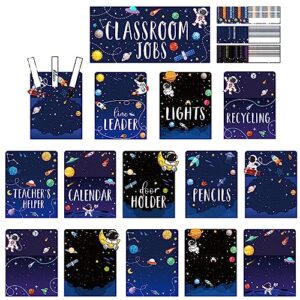 Pajean 75 Pcs Classroom Jobs Chart Bulletin Board Poster, Galaxy