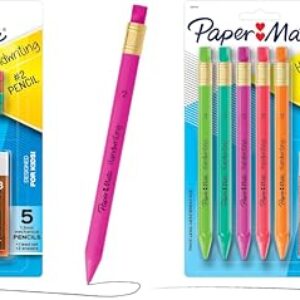 Paper Mate Handwriting Triangular Mechanical Pencil Set with Lead & Eraser Refills, 1.3mm, School Supplies, Office Supplies, Sketching Pencils, Drafting Pencil, Fun Barrel Colors, 8 Count (Pack of 2)