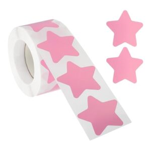 PATIKIL Star Stickers Roll 1.5" Self-Adhesive Reward Stickers Pink 500Pcs