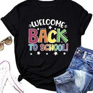 PECHAR Back to School Teacher Shirt Women First Day of School T-Shirts