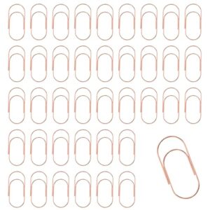 Pocoxll 40 Pcs Rose Gold Jumbo Big Paper Clips, 2 inch Electroplated Paperclips, Large Paper Clip for Office, School, DIY, Bookmarks and Document Organization