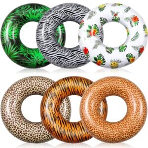 Poen 6 Pcs Large Inflatable Pool Float Tubes for Adults