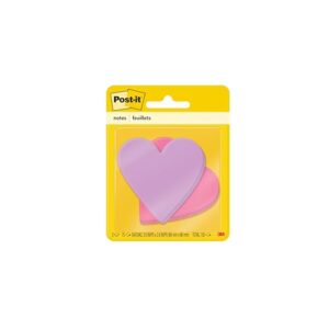 Post-it Sticky Notes, Heart, 2.6 x 2.6 in, 2 Pads, 75 Sheets Per Pad