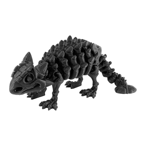 PowerTRC 3D Printed Skeleton Ankylosaurus – Prehistoric Collectible Articulating Dinosaur 3D Figurine Desk Decoration for Teens and Adults, Made in USA