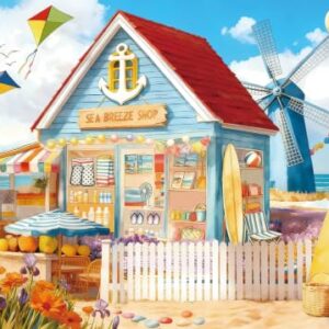PQIKTUV Puzzles for Adults 1000 Pieces, Summer Seaside General Store