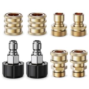 Pressure Washer Quick Connect Kit, M22-14mm to 3/8" Male/Female Quick Disconnect, 3/4" to Quick Connect Hose Fittings