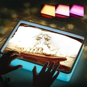 PreTrans Sand Painting Light Box,Kids Light Table for Creative Art(Blue)
