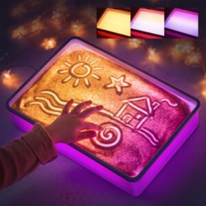 PreTrans Sand Painting Light Box,Kids Light Table for Creative Art(Purple)
