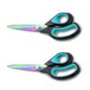 Professional Fabric Scissors - Heavy Duty 9.5" Sewing Shears for Leather Cutting - Ti-Coated High Carbon Steel Tailor Scissors Ultra Sharp for Dressmaking, Arts & Crafts, and Industrial Use (2 Packs)