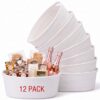 Reallnaive 12 Pack Woven Cotton Rope Basket, Empty Gift Basket, White