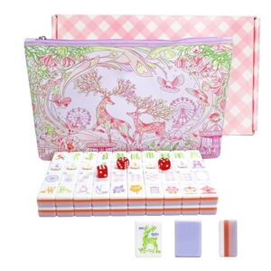 REDJADI American Mahjong Game Set with Portable Travel Bag, Complete 160 Tiles Including CRAK Suit, 3 Dice, Gift Box – Ideal for Family Game Night, Travel, and Gift Giving