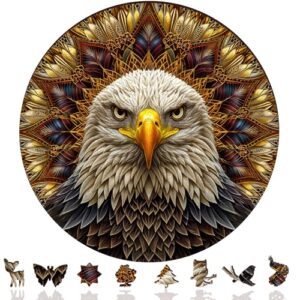 Reouinty Wooden Puzzle for Adults 300 Pieces, Bald Eagle Jigsaw Puzzles