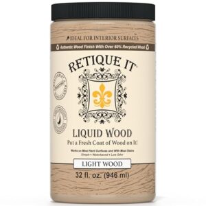Retique It New and Improved Formula Liquid Wood Coatings - Stainable Primer - Paint It then Stain it (Light Wood, Large)