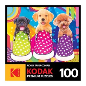 RoseArt Kodak Premium Puppy Socks 100 Pc Jigsaw Puzzle for the Whole Family