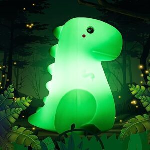 SANKEDOU LED Dinosaur Night Light for Kids, Touch Sensor Silicone 7 Colors