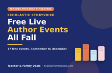 Teacher Thursday Timesavers: Scholastic Storyvoice free live author events all fall