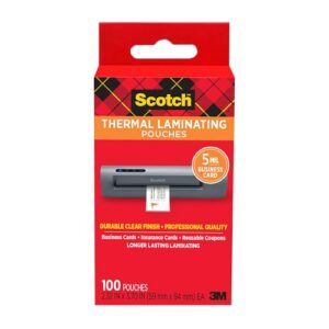 Scotch Thermal Pouches Business Card, 2.3 in x 3.70 in (59 mm x 94 mm)