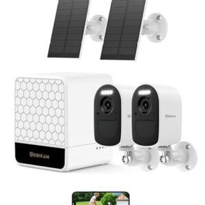 Sebikam 4MP Wireless Outdoor Security Camera System, 2 PCS 2K Solar Cameras